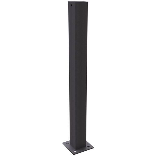 Schake - Borne décorative acier 4081B à cheviller - Gris foncé galvanisé - Ø 8 cm x 90 cm - Robuste et Élégant