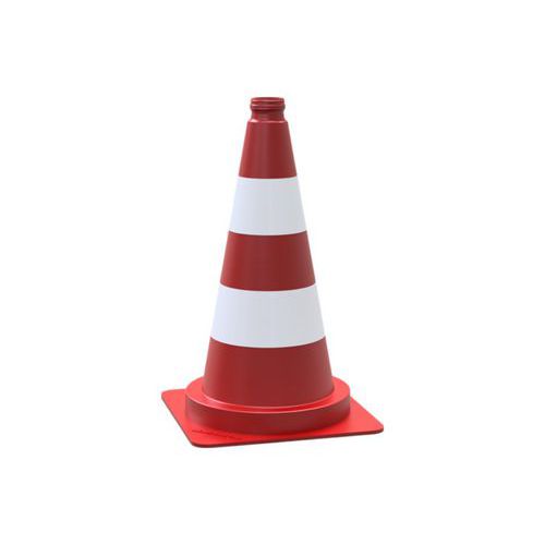Schake - Cône de guidage rouge/blanc - 50 cm - Signalétique de sécurité pour chantier