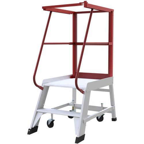 Schake - Échelle de plateforme Aluminium Blanc - Hauteur d'accès 3.6m - Robuste et Sécurisée