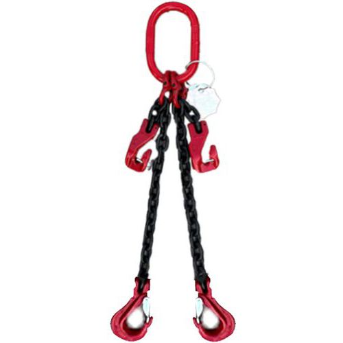Schake - Élingue de chaîne 2 brins - 4000 mm - 4250 kg CMU - Rouge/noir - CE