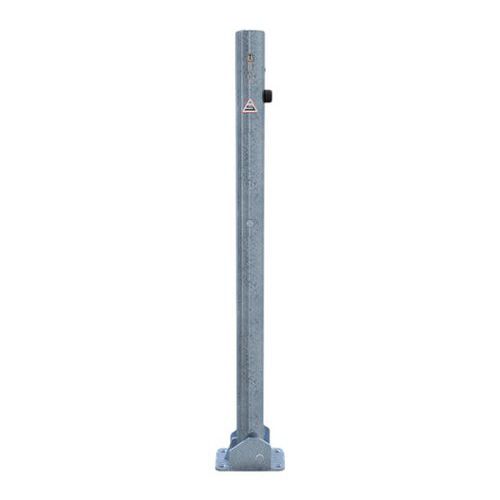 Schake - Poteau de serrure profilée à cheviller - Gris/argent - Ø 60 x 2,5 mm - Hauteur 900 mm - Usage chantier