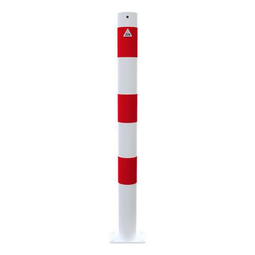 Schake - Poteau de protection à cheviller Ø76mm - Hauteur 900mm - Bandes réfléchissantes rouge/blanc - Usage chantier