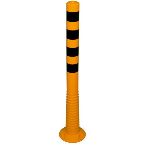 Schake - Poteau Flexible 1000 mm Noir/Jaune - Ø 80 mm - Usage Chantier Intérieur/Extérieur - Fixation à Visser