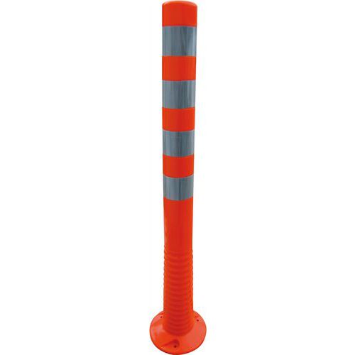 Schake - Poteau flexible 1000 mm Rouge/Gris - Ø 80 mm - Usage chantier intérieur/extérieur - Fixation à visser