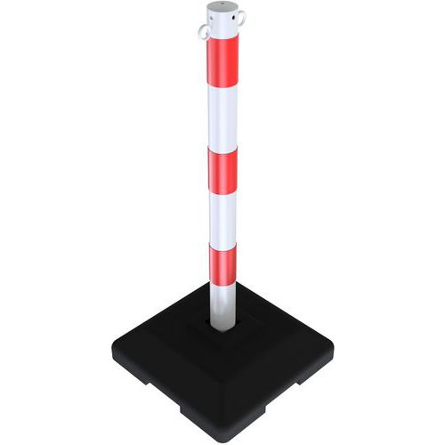 Poteau Support Chaîne Galvanisé À Chaud-blanc/rouge