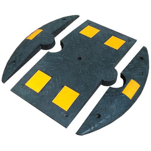 Schake - Ralentisseur de voirie avec tourillon - Acier Noir/Jaune - 800x150x50mm - 5kg