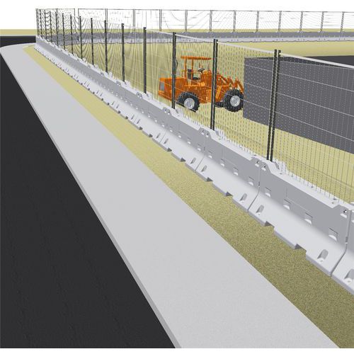 Schake - Set de barrière en béton Profi Temporaire Extérieur Gris Foncé - 2000x2000mm - Idéal Chantier