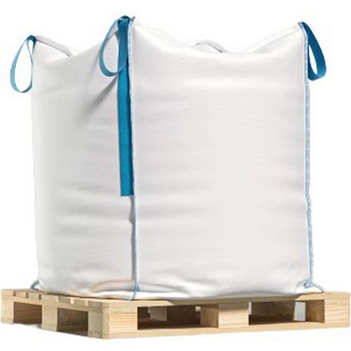 Schake - Sac à gravats 1250L Blanc/bleu - Charge max 1250kg - 110x90x90cm - Robuste et pratique