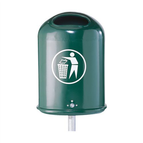 Schake - Poubelle Ovale à Pied 45L Vert Foncé Métal Zinc - Collectivité Intérieur Extérieur