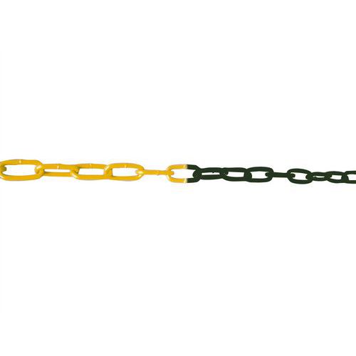Schake - Chaîne de sécurité soudée - 10m x 6mm - Jaune/Noir - Idéale pour chantiers