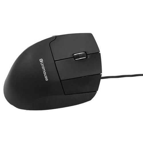 Contour Design - Souris Verticale Filaire Unimouse Droitier Noir 4000 dpi 7 Boutons Silencieuse Télétravail