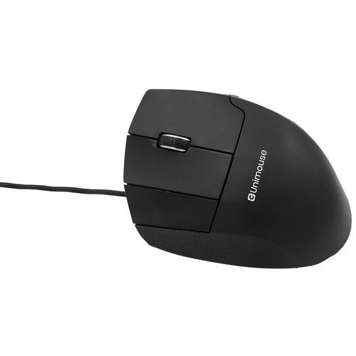Contour Design - Souris Verticale Filaire Unimouse Gaucher Noir - 4000 dpi - Silencieuse et Ergonomique