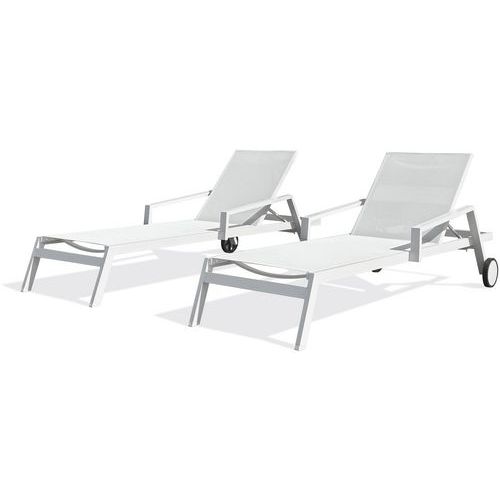 Lot de 2 - Bain De Soleil En Aluminium Ibiza-blanc