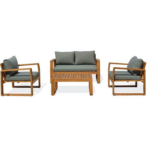 Salon Bas De Jardin En Bois D'acacia-4 Places-