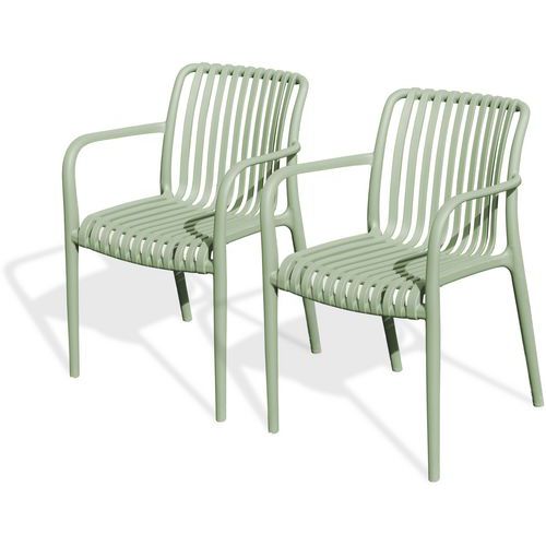 Lot de 2 - Jardin Empilable En Polypropylène-vert
