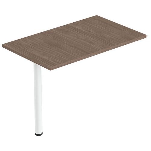 Retour Isia 80 X 60 Cm + 1 Pied Métal Noyer/blanc