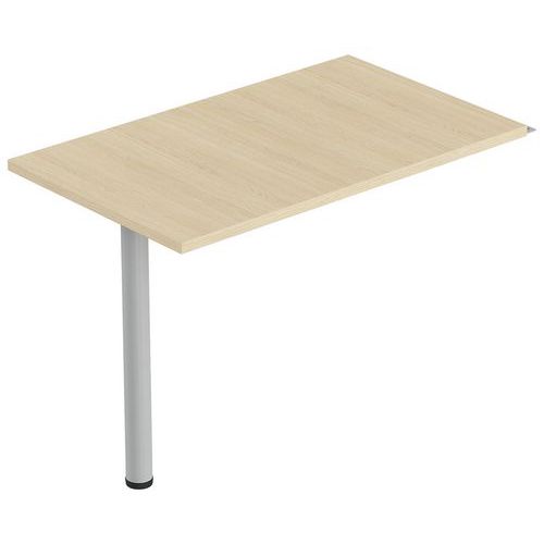 Retour Isia 100 X 60 Cm + 1 Pied Métal Chêne Clair/alu