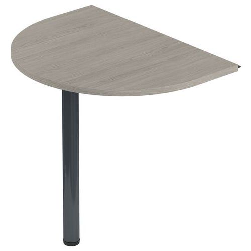 Extension Isia 1/2 Ronde + 1 Pied Chêne Gris/anthracite