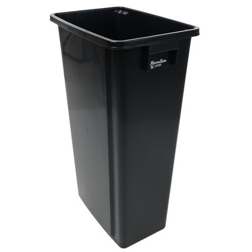 Manutan Expert - Poubelle de tri sélectif 80L Noir - Plastique Polypropylène - Recyclable et Recyclé - 10 ans Garantie