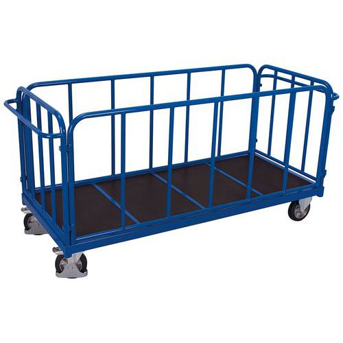 Variofit - Chariot de manutention industriel SW-1604 - 1200 kg - Roulettes pivotantes 200 mm - Plateau bois antidérapant