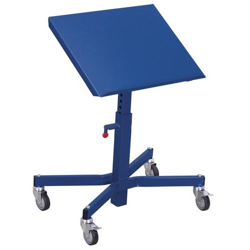 Variofit - Servante d'atelier SW-405.005 - Bleu Foncé - Charge 150 kg - Plateau Incliné - Mobilier d'atelier Robuste