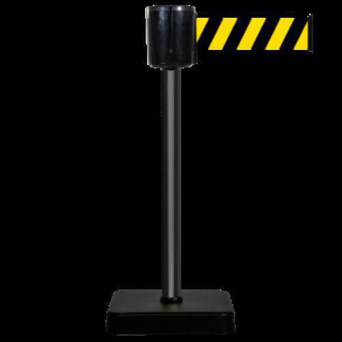 Poteau À Sangle 10m - Sangle Jaune Et Noire - Socle Mobile
