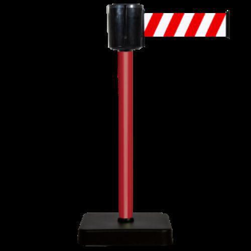 Poteau À Sangle 10m - Sangle Rouge Et Blanche - Socle Mobile