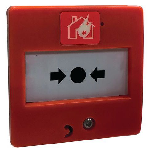 Déclencheur Manuel Incendie Filaire Orexa Rouge - ABS Résistif - 85x85x40mm - 159g - 2 Ans Garantie