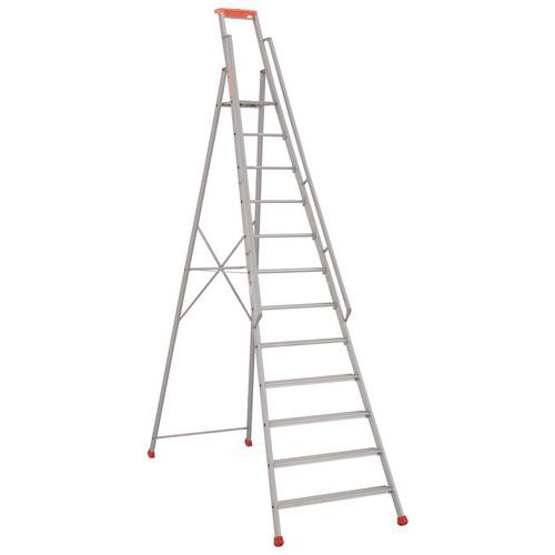 Tubesca-Comabi - Escabeau professionnel 12 marches - Aluminium - Hauteur d'accès 4.54m - Charge 150kg - Norme EN 131