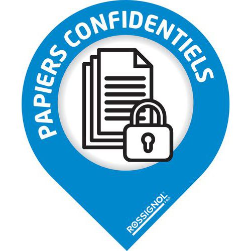 Stickers Papiers Confidentiels Bleu