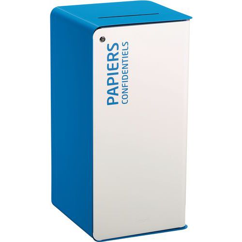 Borne De Tri 40l Avec Serrure Blanc / Bleu Ciel