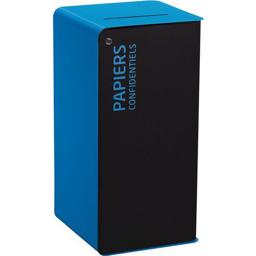 Borne De Tri 40l Avec Serrure Gris / Bleu Ciel