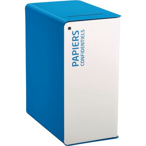 Borne De Tri 65l Avec Serrure Blanc / Bleu Ciel