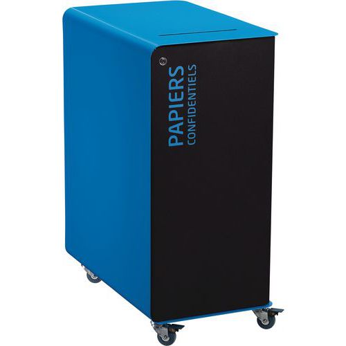 Borne De Tri 90l Serrure Et Roulettes Manganese / Bleu