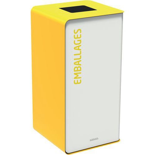 Borne De Tri 40l Sans Serrure Blanc / Jaune