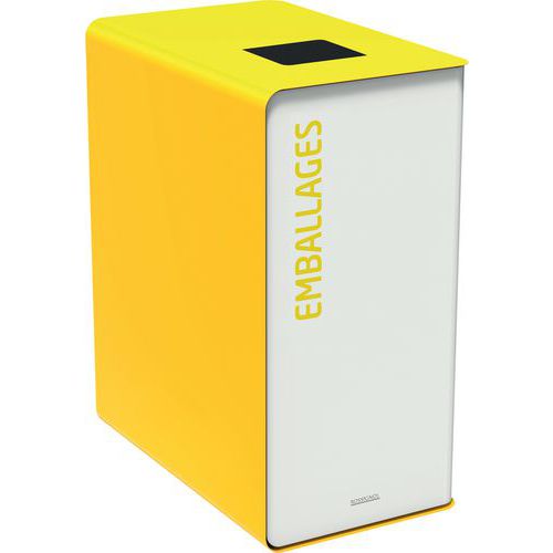 Borne De Tri 90l Sans Serrure Blanc / Jaune