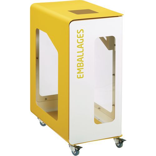 Borne De Tri Vigipirate Roulettes Sans Serrure Blanc/jaune