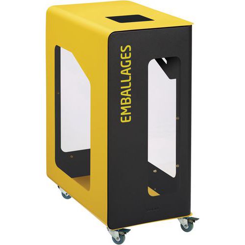 Borne De Tri Vigipirate Roulettes Sans Serrure Gris/jaune