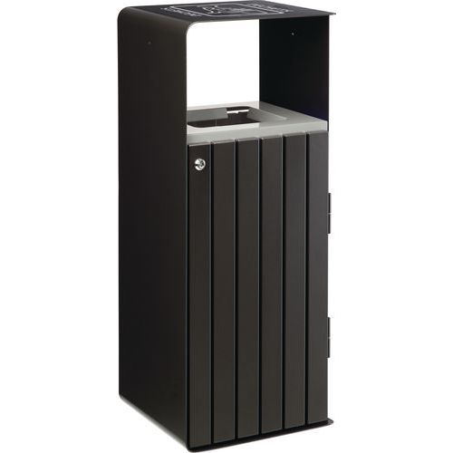 Corbeille D'extérieur 110l Acier Poudre Anticorrosion Tri Déchets