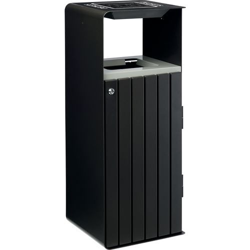 Corbeille D'extérieur Avec Cendrier 110l Anticorrosion Tri Déchets