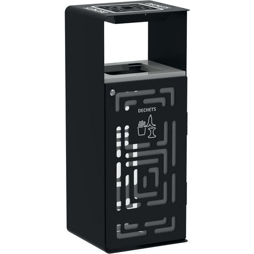 Corbeille Anti-nuisible Avec Cendrier 110l Tri Déchets