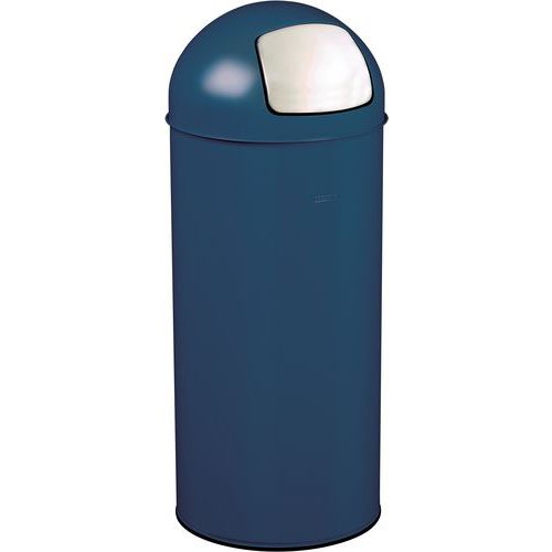 Poubelle Push Avec Couvercle À Trappe 45l Bleu