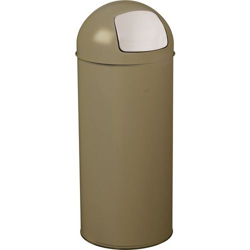 Poubelle Push Avec Couvercle à Trappe 45l Gris Olive