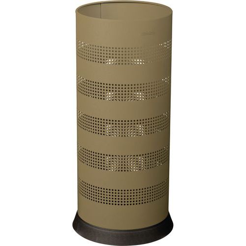Rossignol Pro - Porte-parapluies perforé 28L Gris Olive - Métal Acier - 61cm Hauteur - Gestion des déchets