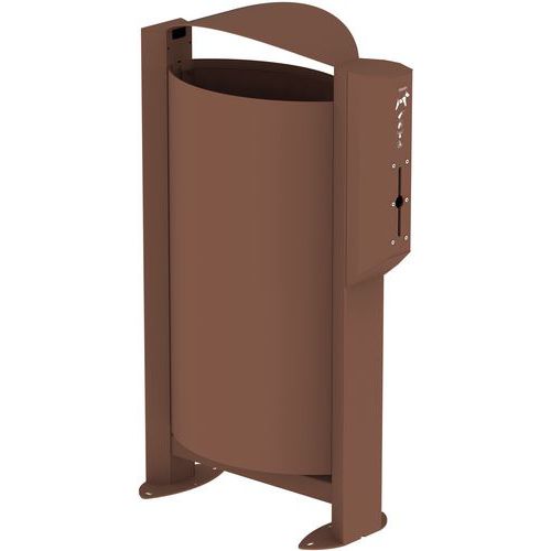 Corbeille D'extérieur Sur Pied Avec Distributeur De Sacs 60l