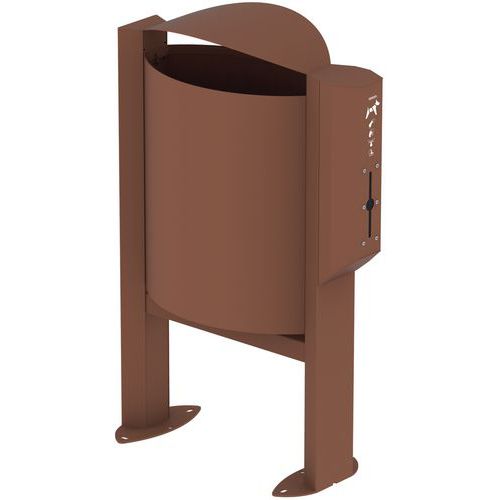 Corbeille D'extérieur Sur Pied Avec Distributeur De Sacs 40l