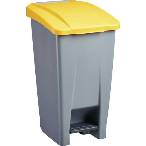 Poubelle Mobile à Pédale 60l Gris / Jaune