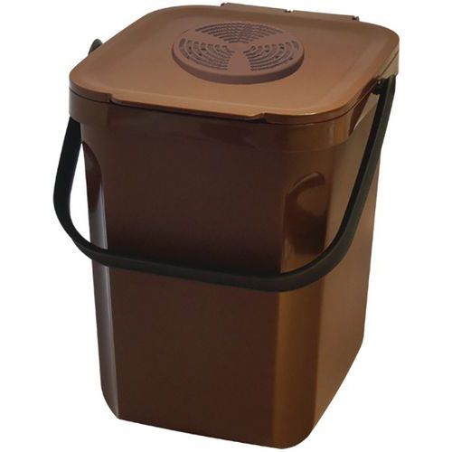 Poubelle 10l Compost Avec Couvercle Ventilé Marron