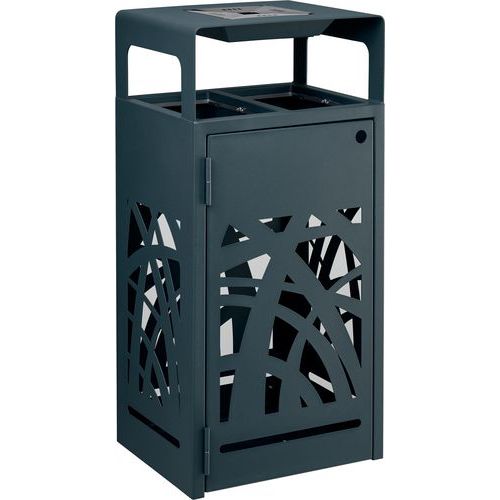 Corbeille Anti-nuisible Avec Cendrier 2x60l Anthracite