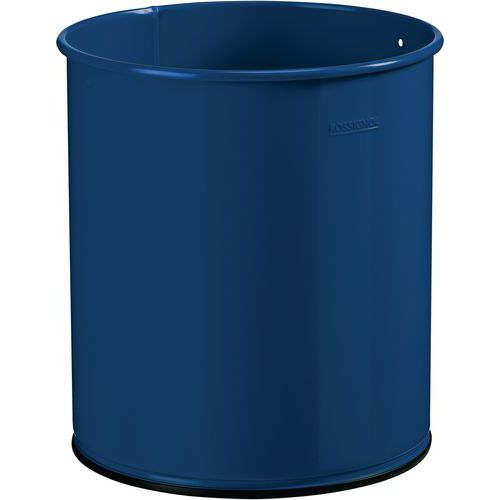Rossignol Pro - Corbeille à papier 15L Bleu - Acier Métal - 27x27x27cm - Gestion des déchets durable